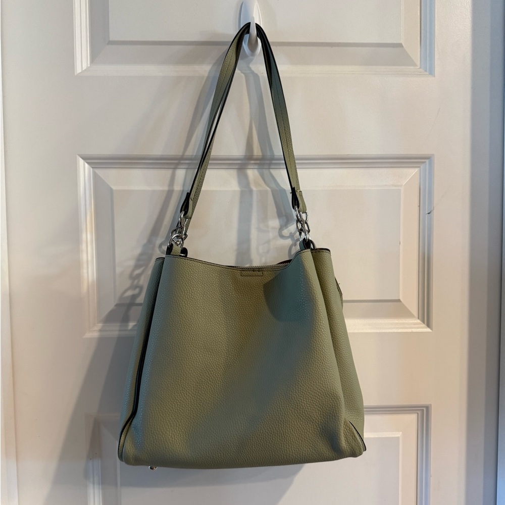 Elegant Sage Green Shoulder Bag and card holder set